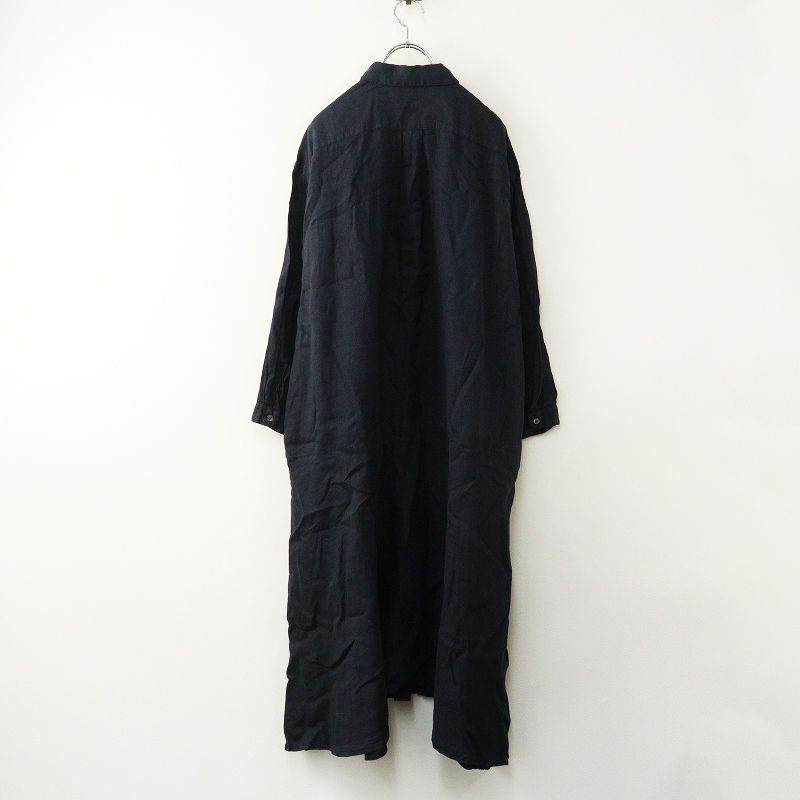 2025AW ネストローブ nest Robe リネンドレープワンピース F｜ネイビー