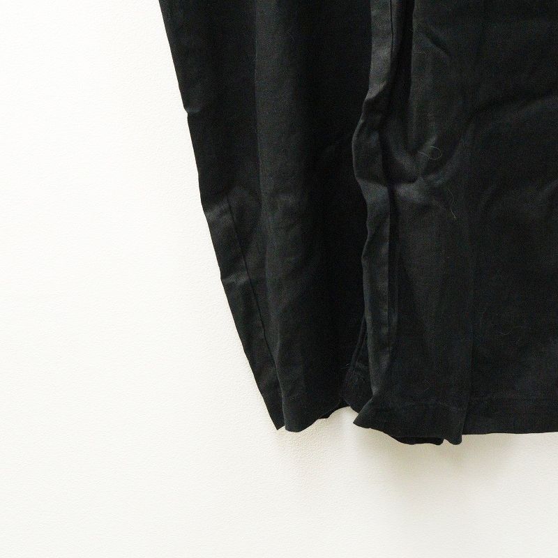 かぐれ kagure リネンハーフスリーブオールインワン F｜ブラック