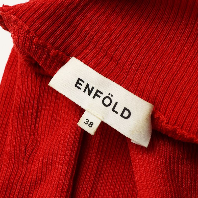 エンフォルド ENFOLD ハイネック ニット プルオーバー 38｜レッド