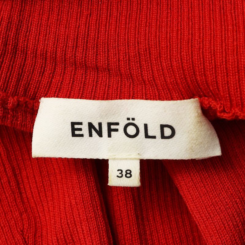 エンフォルド ENFOLD ハイネック ニット プルオーバー 38｜レッド