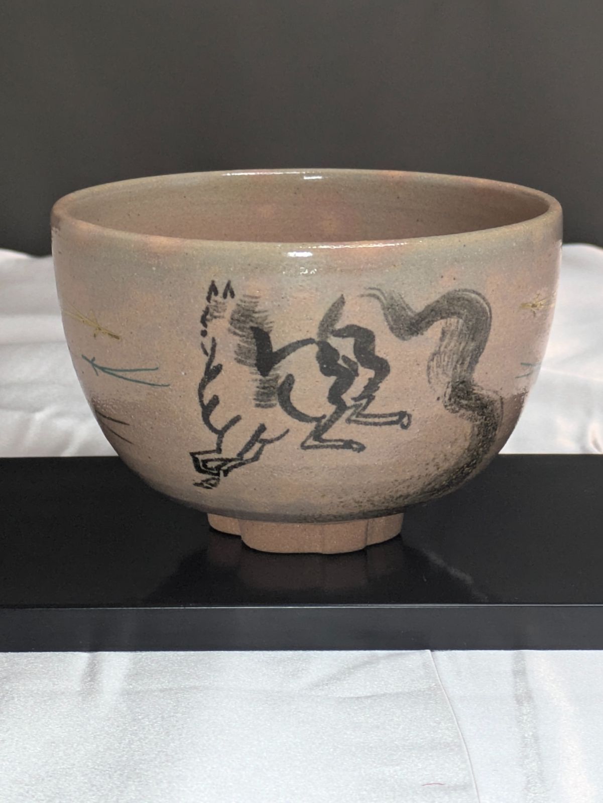 利昇窯 三代目 加藤利昇 干支 午 茶碗 瓢箪高台 金彩絵付 共箱 栞 完備