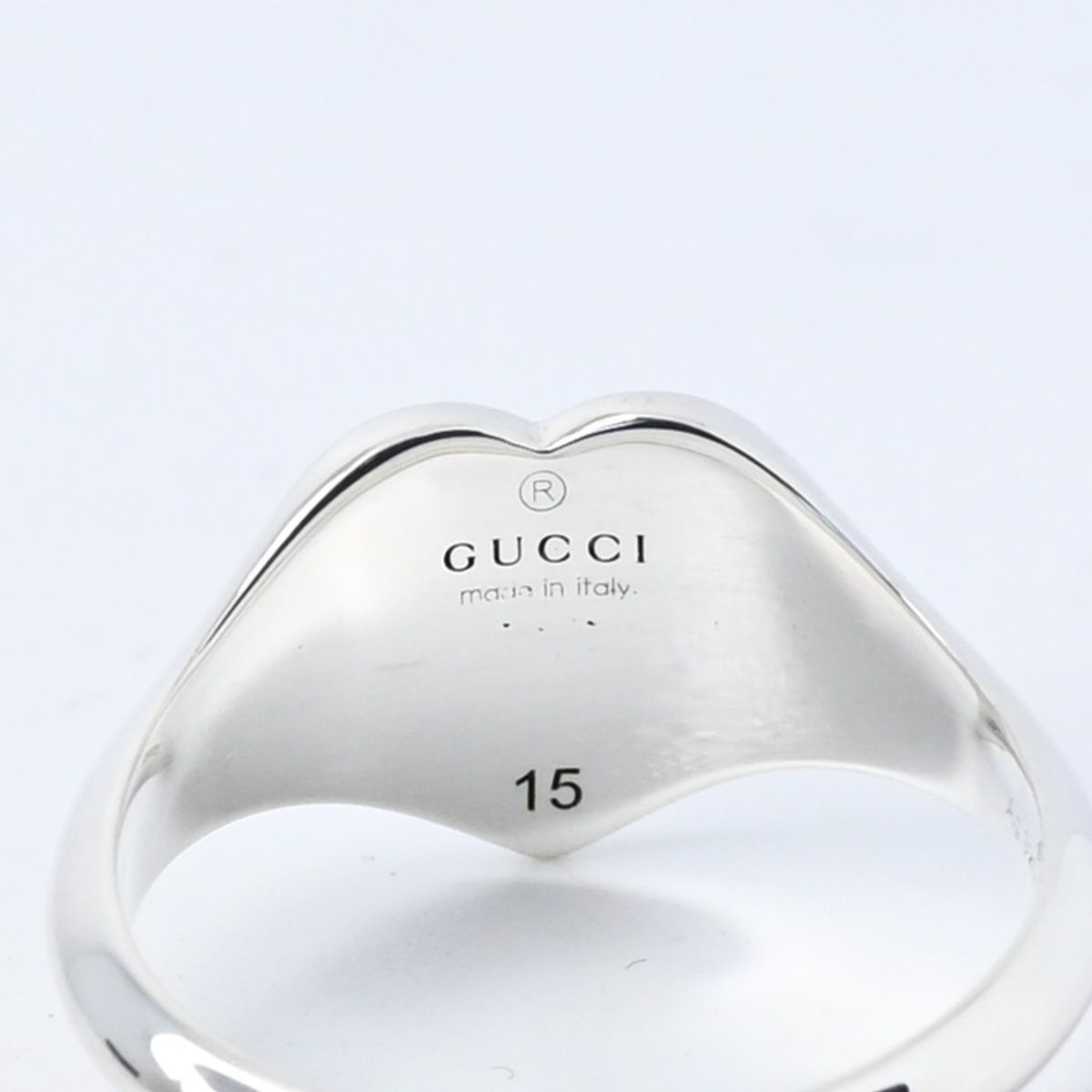 研磨済】 GUCCI インターロッキング ハート リング 14.5号 指輪 Ag925