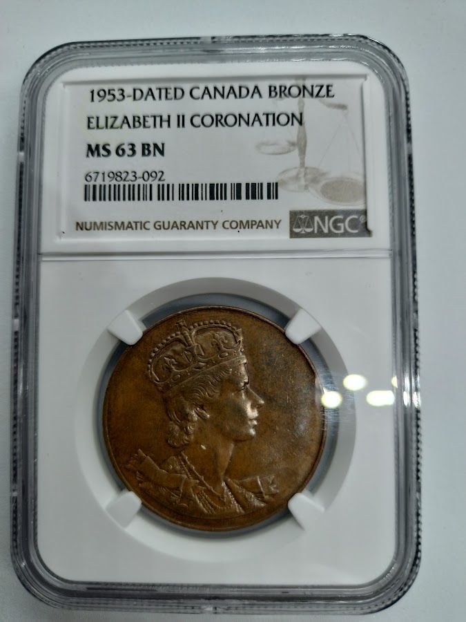 NGC MS63BN 1953年カナダブロンズエリザベス2世戴冠式 NGC MS63BN 1953年カナダブロンズエリザベス2世戴冠式 【公式通販】