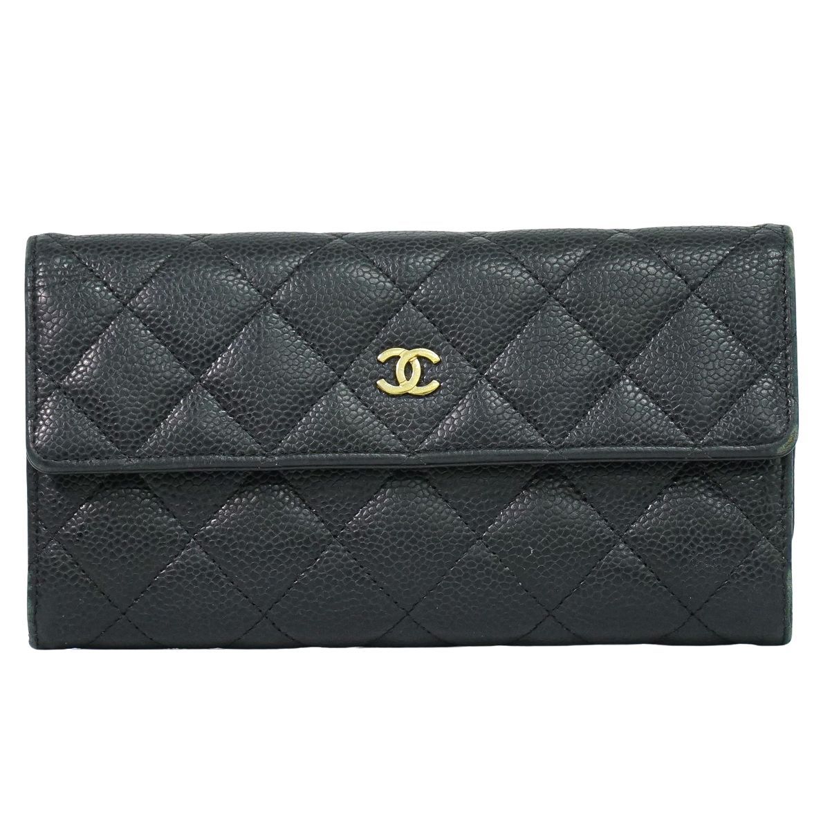 本物 CHANEL シャネル ココマーク マトラッセ 長財布 ロングウォレット 