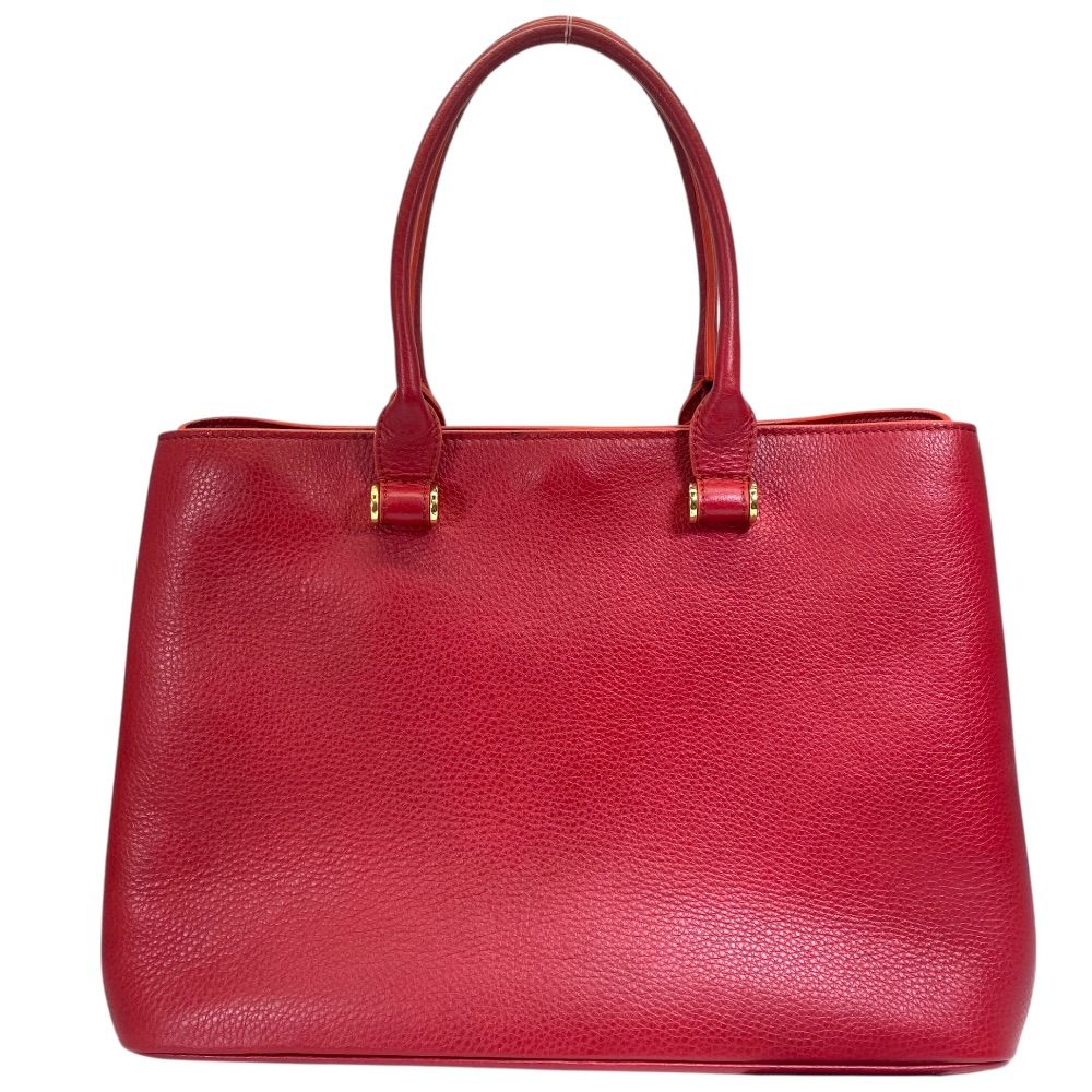 マックスマーラ レザーハンドバッグ ゴールド金具 レッド系 Max Mara 
