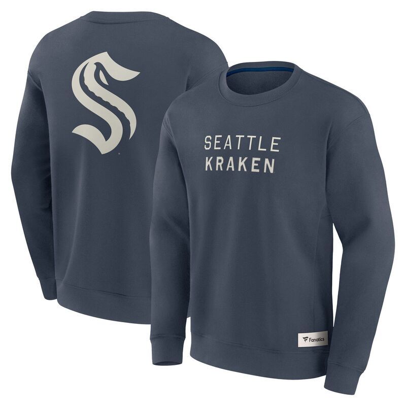 ファナティクス メンズ トップス Tシャツ スウェット Mens Fanatics Blue Seattle Kraken Elements Future Ground Lettering Pullover Sweatshirt Krk Blue ブルー