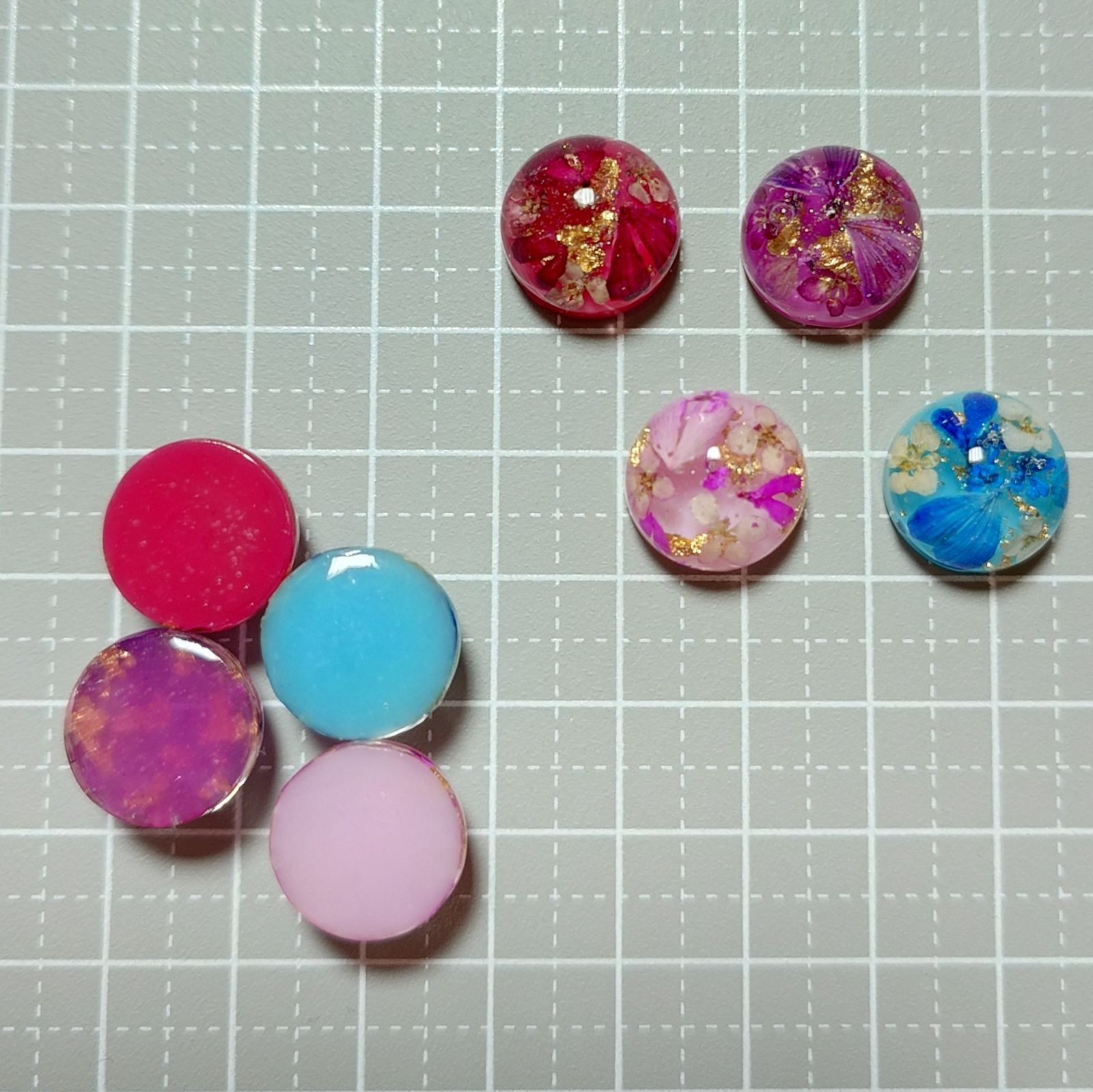 カボション レジン ドライフラワー フラワーパーツ 型取り 貼り付け