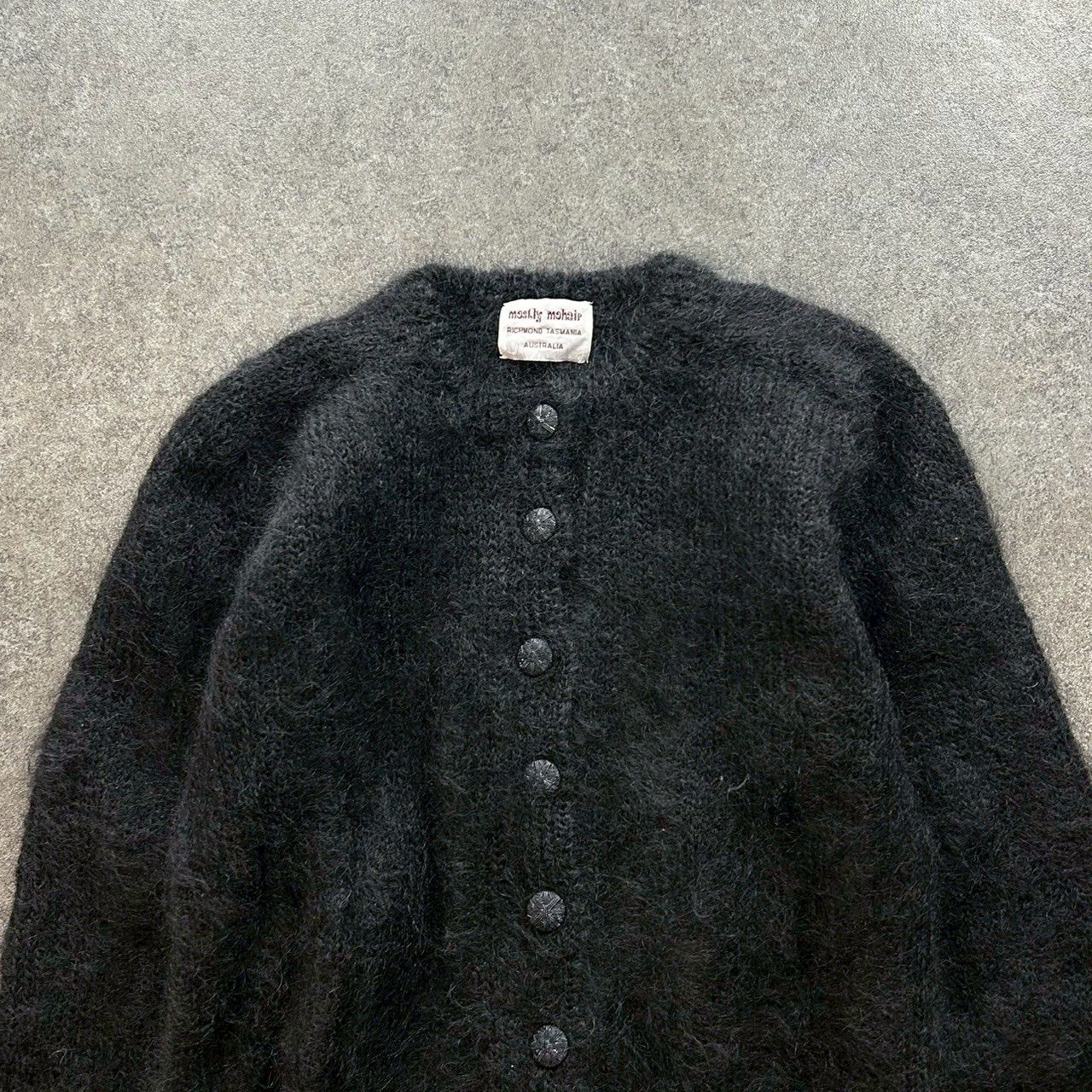 メンズ 80s モヘア ブラック カーディガン ビンテージ vintage