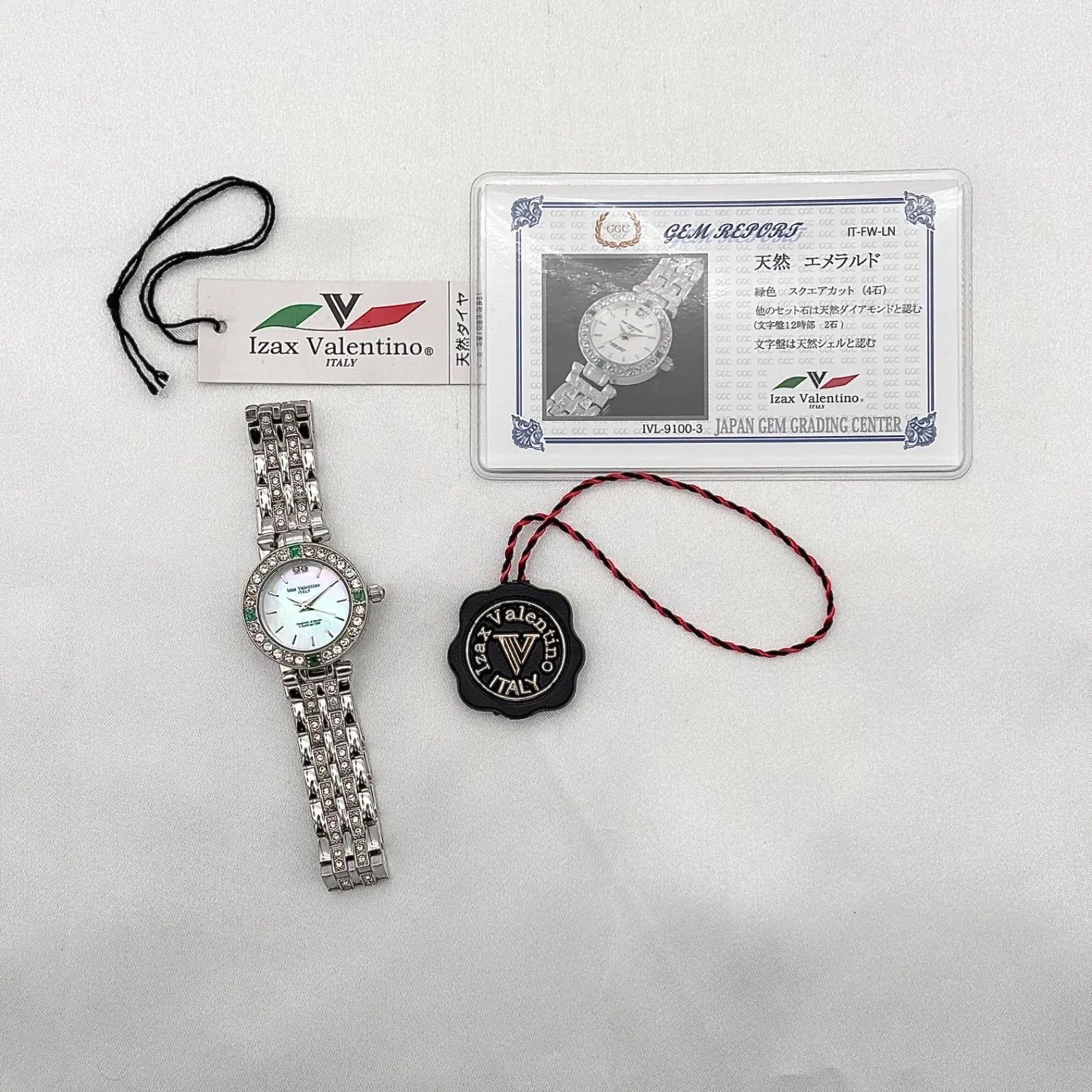 【天然ダイヤ100石/シェル文字盤/未使用】 Izax Valentino QZ 稼働品 Working item アイザックバレンチノ Izax Valentino 腕時計