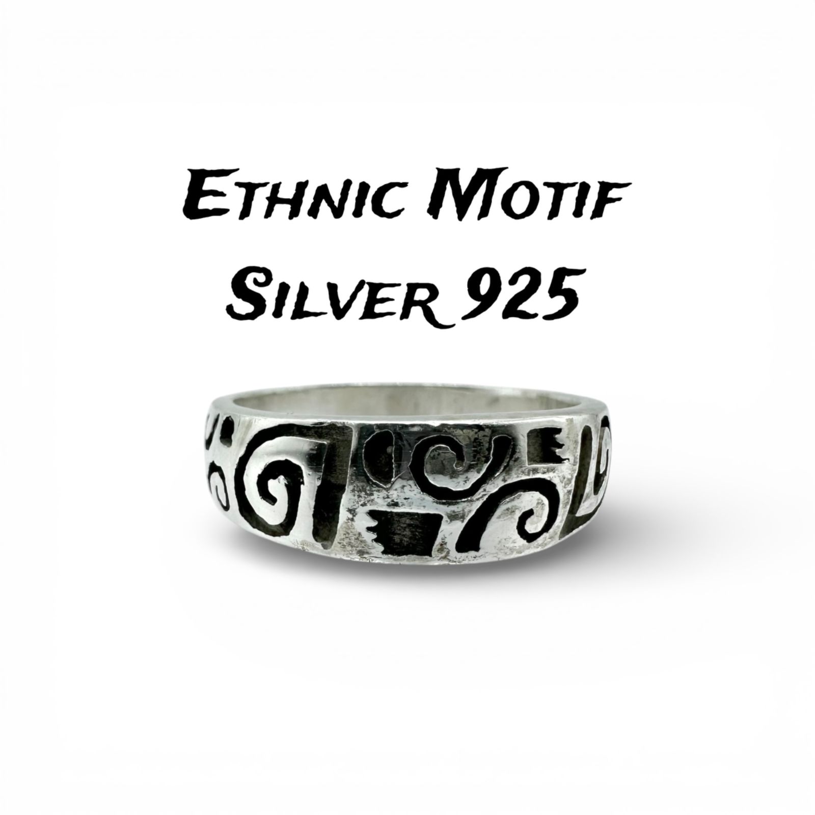 原始的な渦文】エスニック Silver 925 刻印 80s Vintage Design Ring