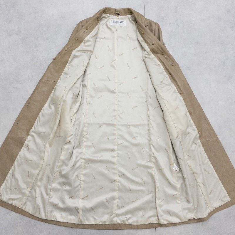 BALMAIN バルマン トレンチコート レザーコート ロング ベルト