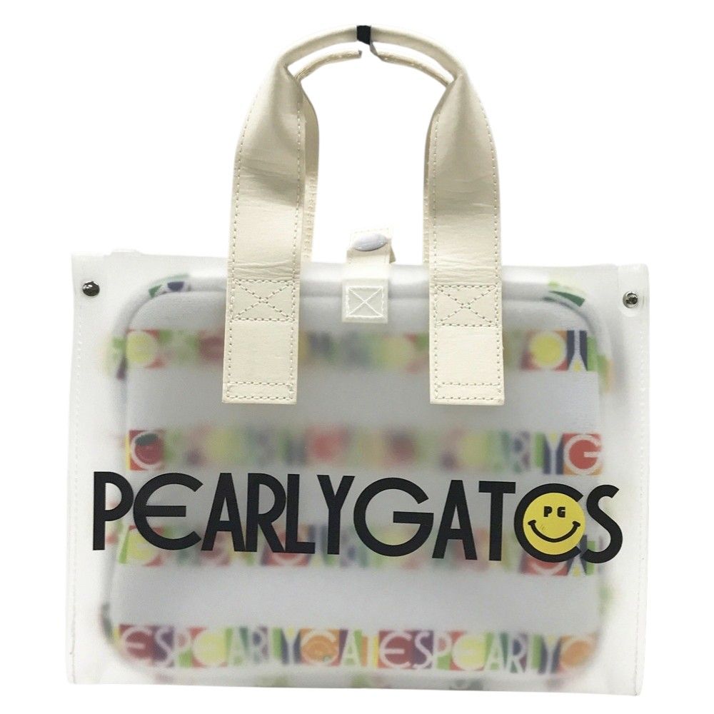  PEARLY GATES パーリーゲイツ モデル ロゴ入り TPUカートバッグ シールボーダー柄 ホワイト系 240101606387 ゴルフウェア ストスト アンダーウェア ゴルフバッグ キャディバッグ ゴルフ