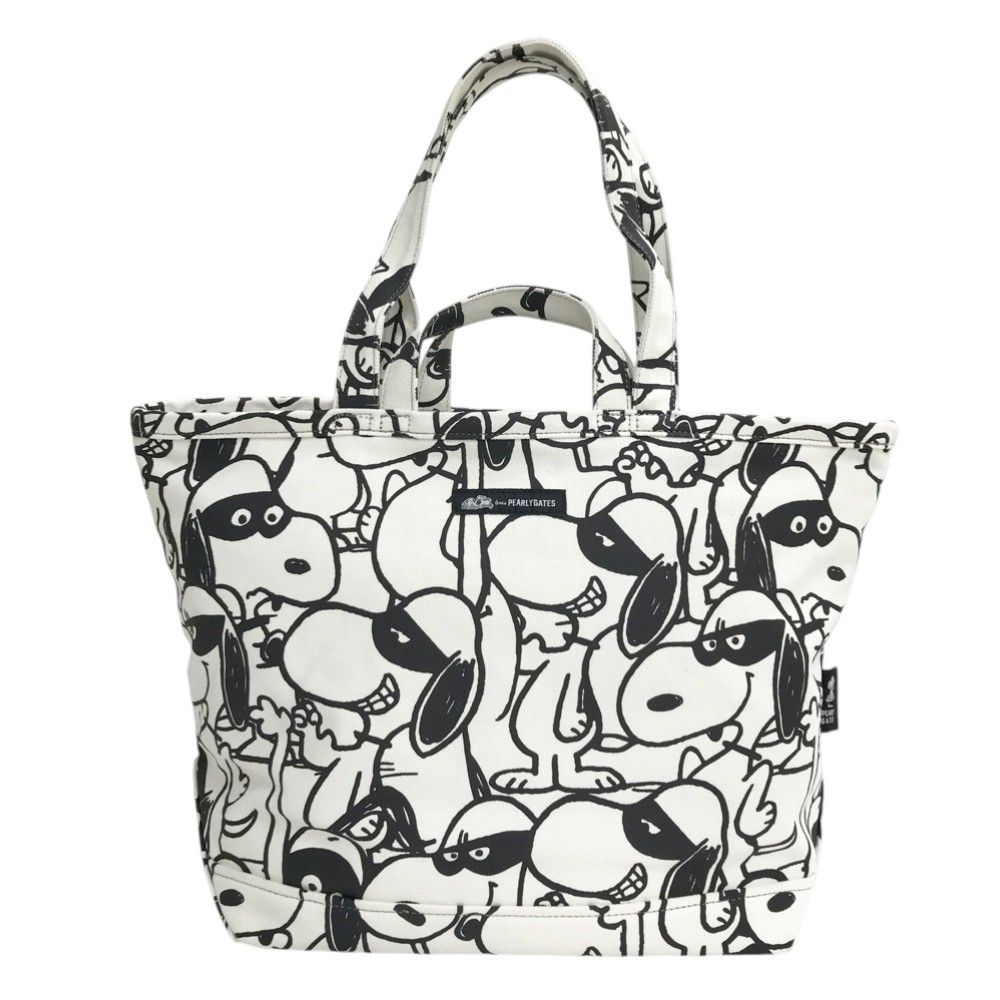 PEARLY GATES パーリーゲイツ ×PEANUTS ロッカーバッグ トートバッグ スヌーピー総柄 ホワイト系 240101630815 ゴルフウェア ストスト