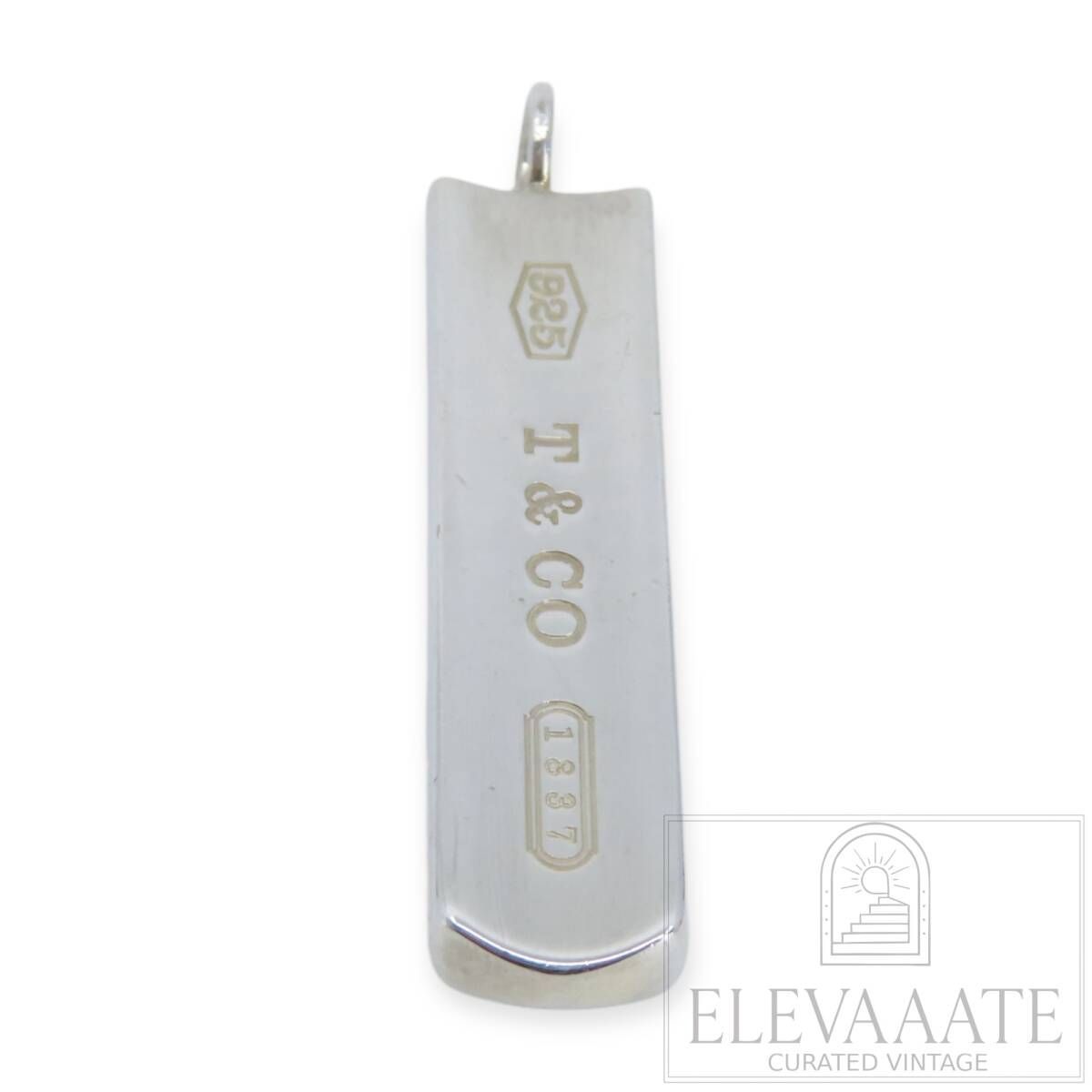 美品 Tiffany&Co. ティファニー 1837 ナロー バー ネックレス トップ