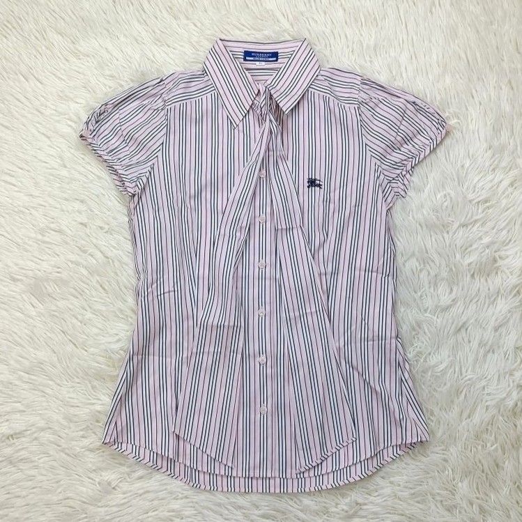 超美品 Burberry Blue Label バーバリーブルーレーベル リボン付き半袖 