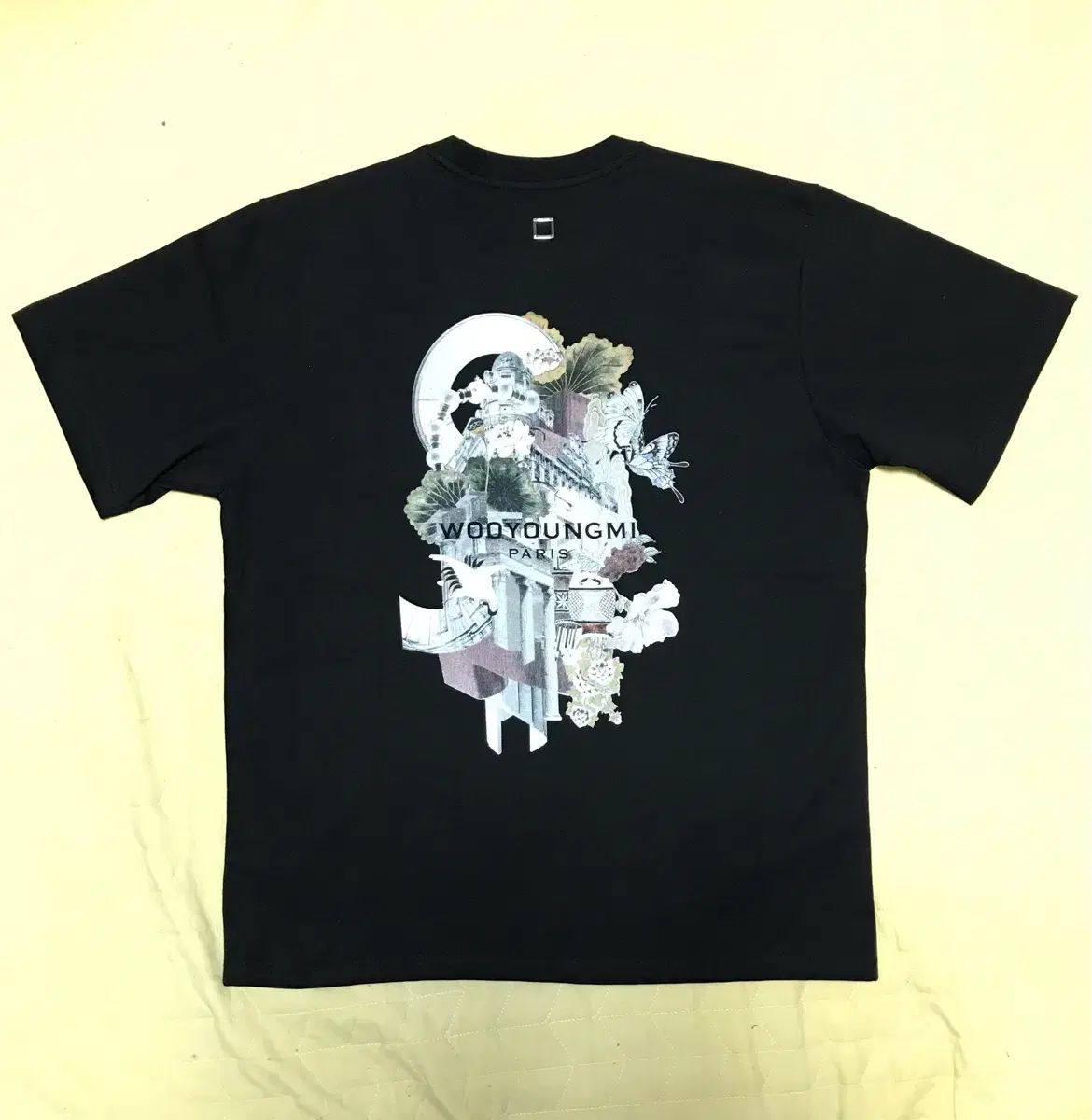 新品 ウーヨンミ フラワー プリンティング ブラック 半袖 Tシャツ ☆人気☆【WOOYOUNGMI】☆Flower Print Back Logo T-Shir.t