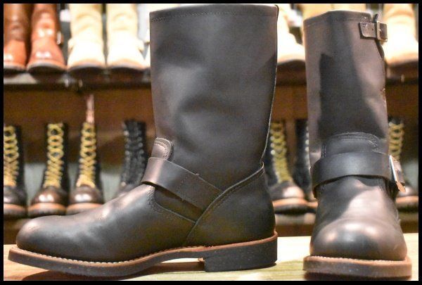 【8D 美品 10年】レッドウィング 2990 エンジニア 黒 ブラック ハーネスレザー スチール無し ブーツ 2966 2268 redwing HOPESMORE【GB274】