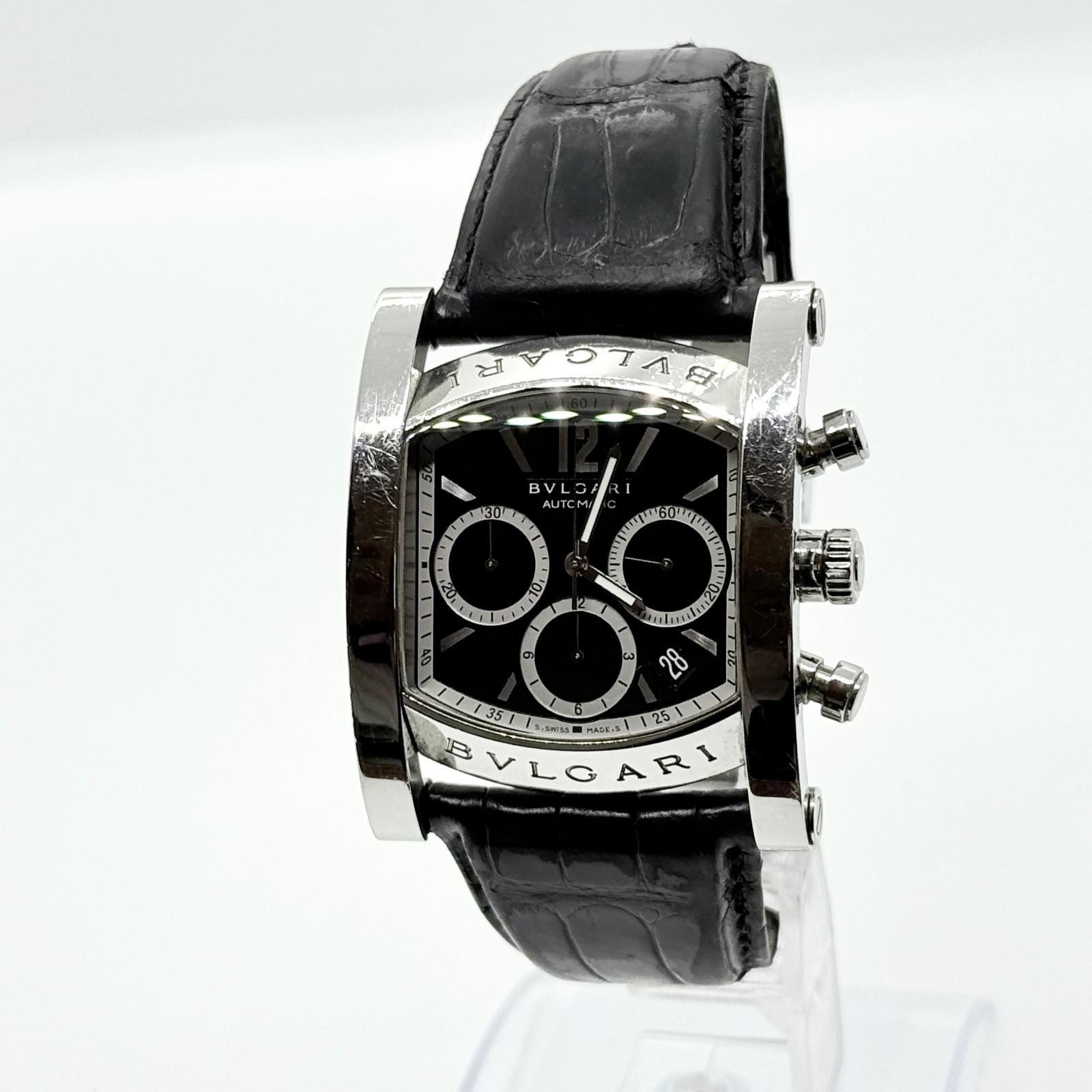 BVLGARI ブルガリ アショーマ クロノグラフ AA48SCH ブラック AT 