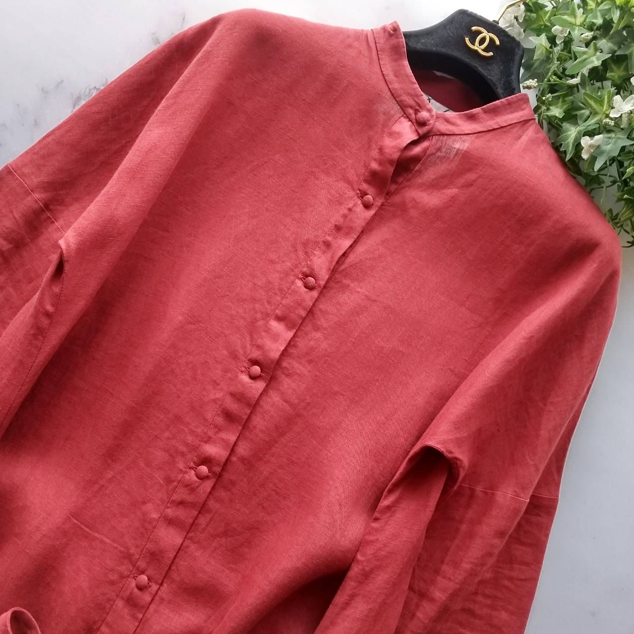 D-due H.P.FRANCE リネン100％ シャツワンピース ロング 36 - メルカリ