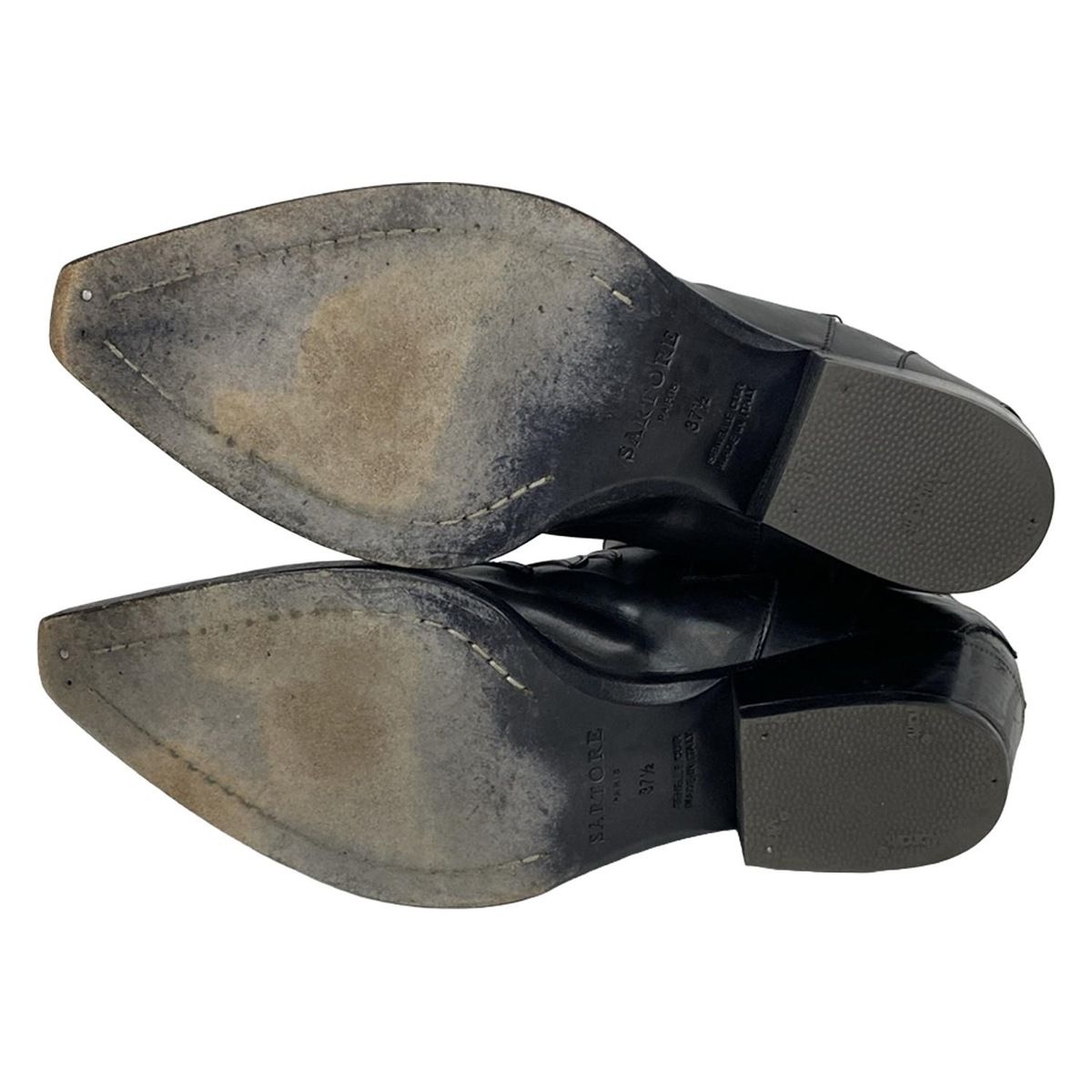 SARTORE(サルトル) ショートブーツ 37 1/2 レディース - 黒 サイドゴア