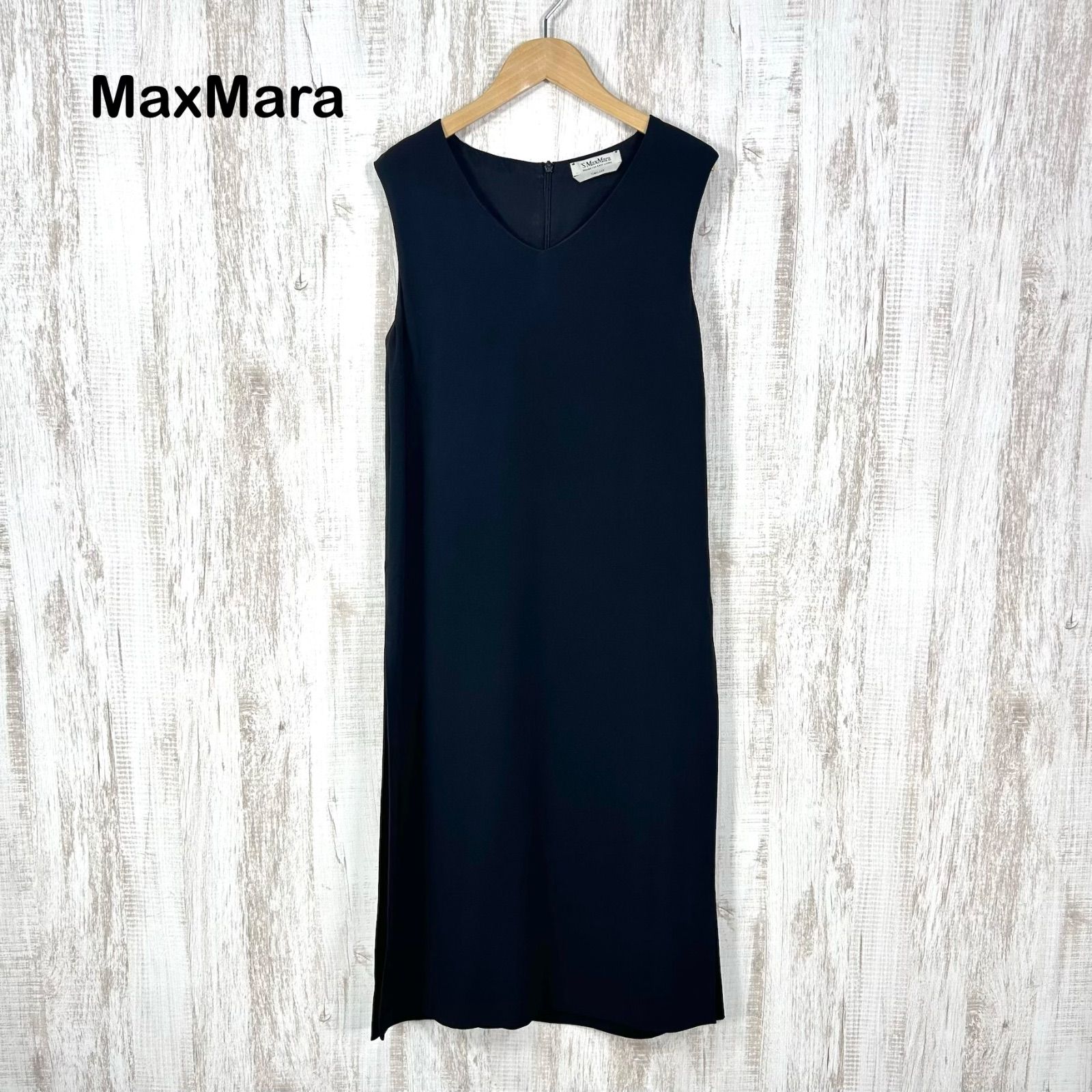 S Max Mara エスマックスマーラ サイドスリット Vネック ノースリーブ 