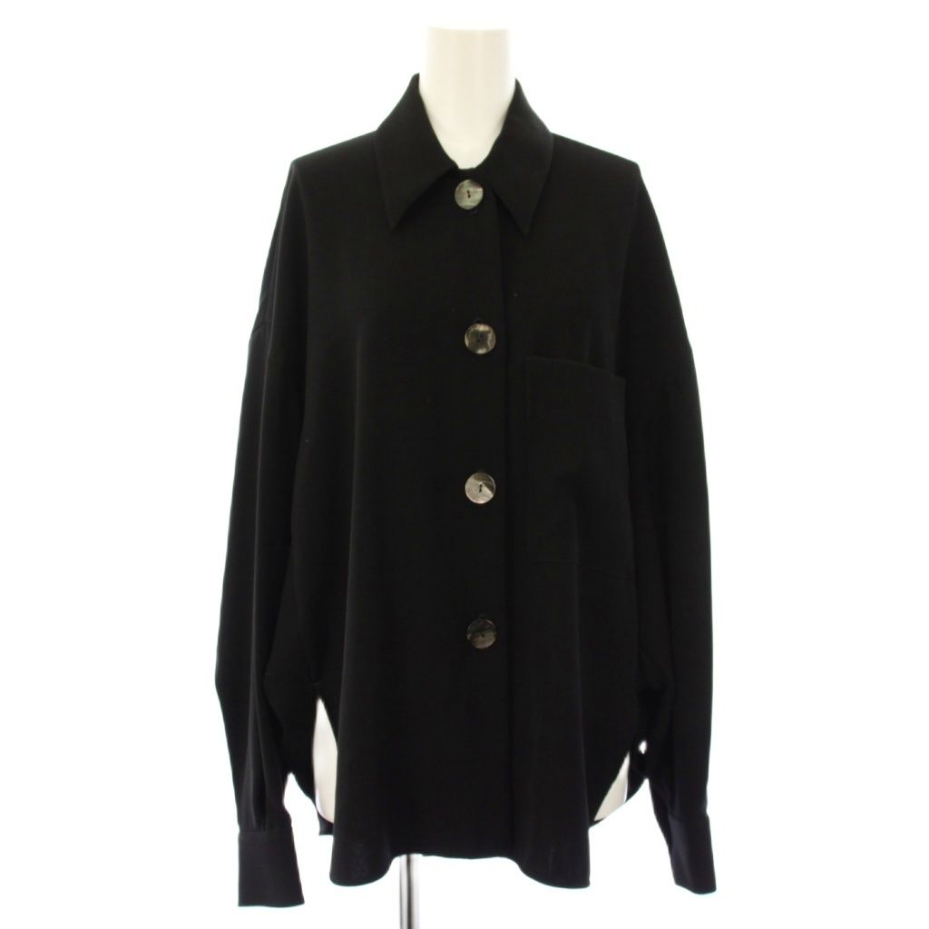 エンフォルド ENFOLD CIRCLE SHIRT シャツ 長袖 ポケット 38 黒