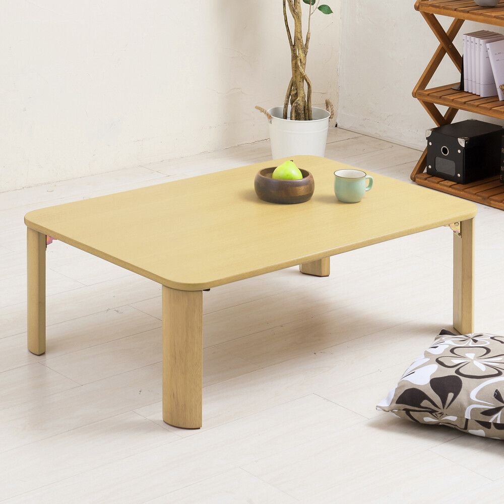 折りたたみ テーブル 90cm × 60cm 木製 大きめ 折りたたみローテーブル
