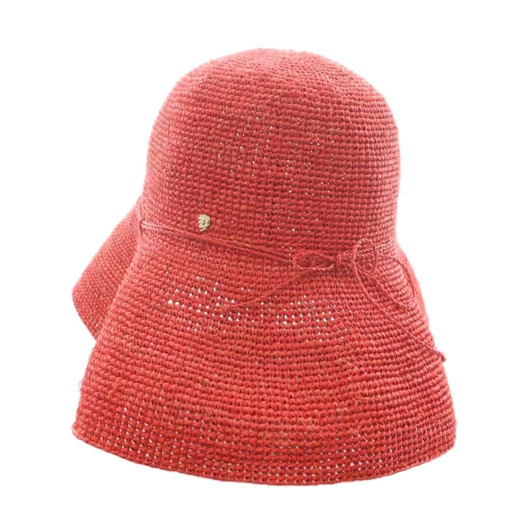 ヘレンカミンスキー HELEN KAMINSKI 麦わら帽子 ラフィア 赤 レッド