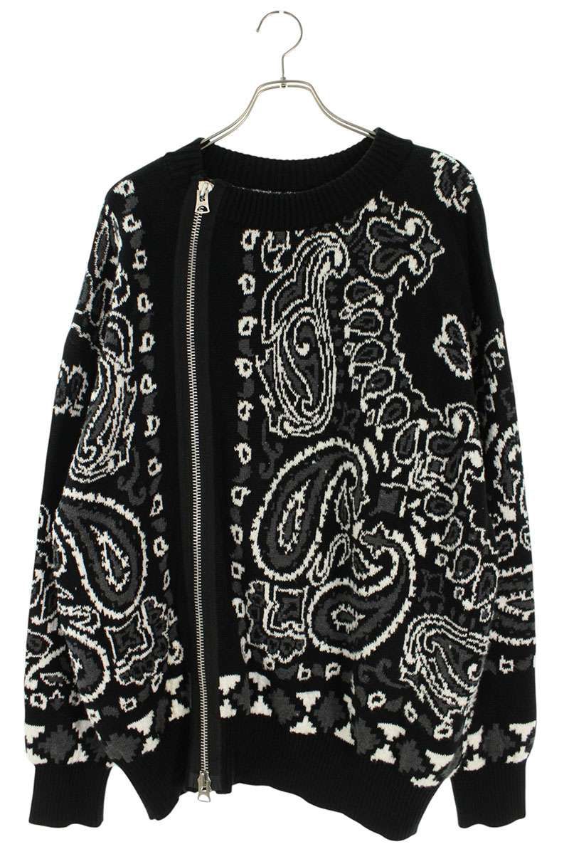 サカイ 22SS Bandana Knit Blouson/22-02694M バンダナ柄ジップニット