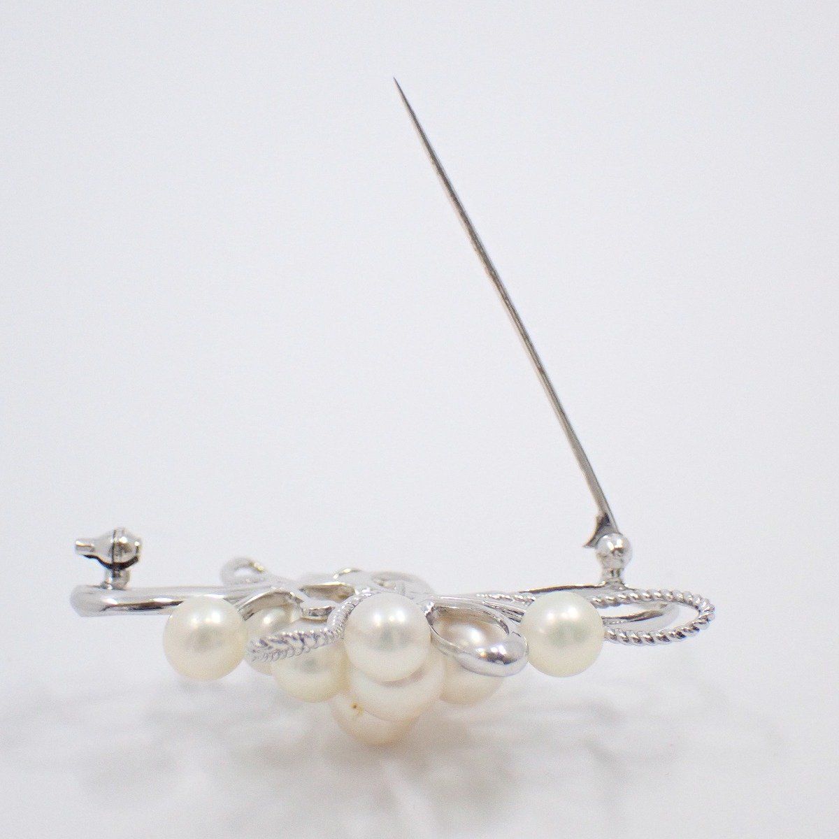 MIKIMOTO ミキモト フラワーモチーフ ブローチ シルバー/パール10粒
