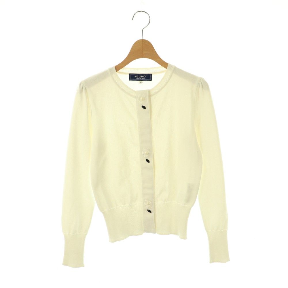 エムズグレイシー M'S GRACY フラワーモチーフカーディガン ニット