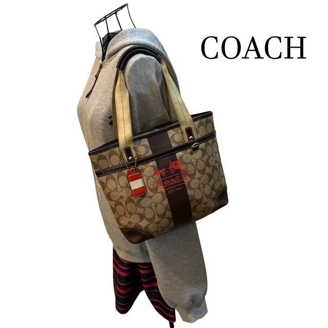 コーチ COACH シグネチャー PVCレザー 馬車柄ロゴ トートバッグ 11849