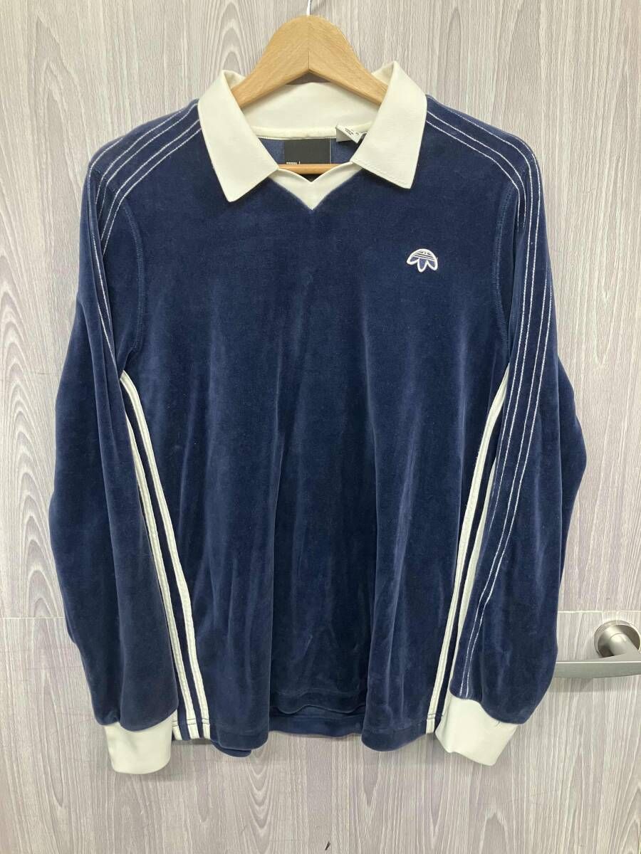 ⭐️極美品⭐️アディダスオリジナルス×アレキサンダーワン ベロアポロシャツ XL adidas × alexander wang / アディダス × アレキサンダーワン 長袖