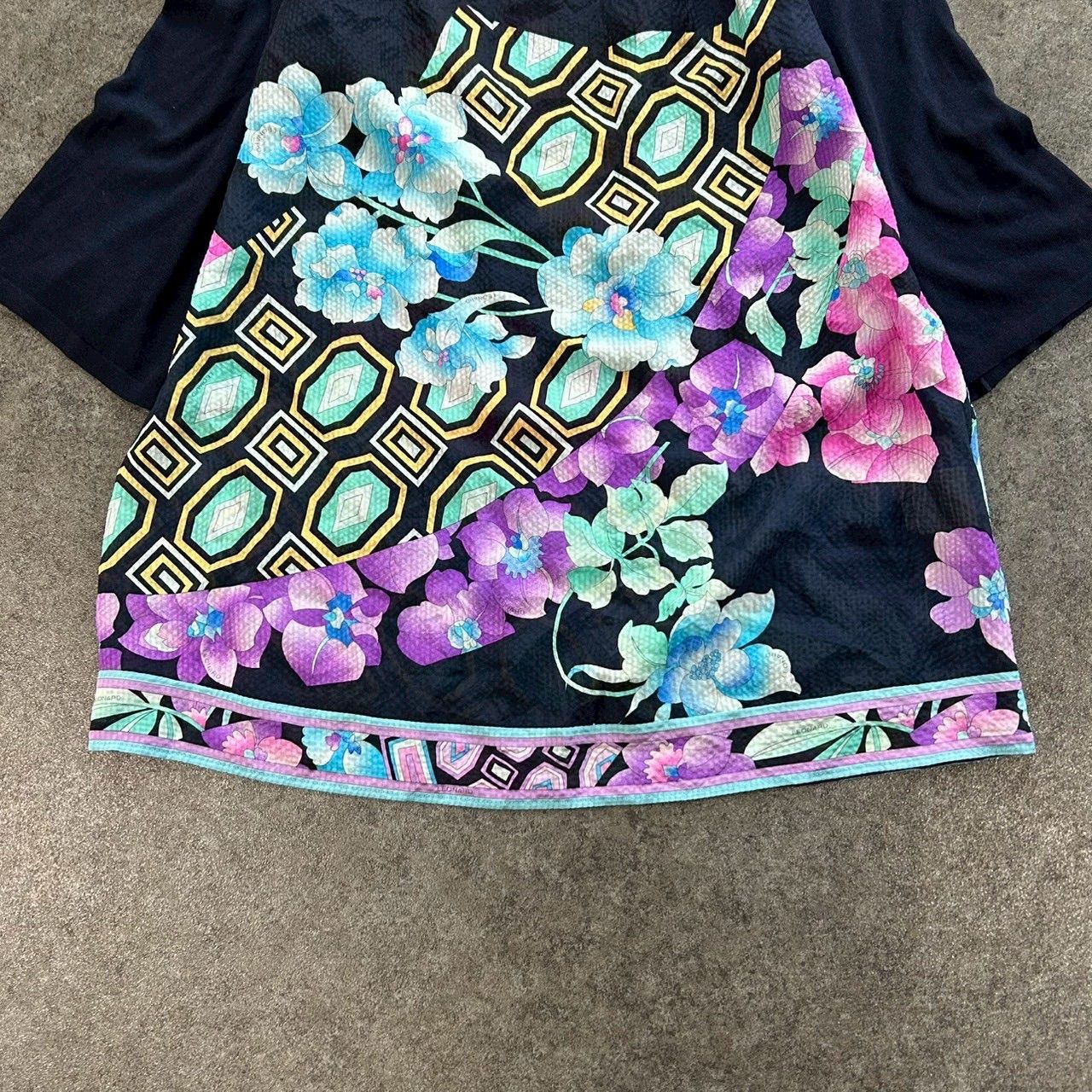 日本製 LEONARD FASHION レオナール 七分袖 チュニック カットソー 花
