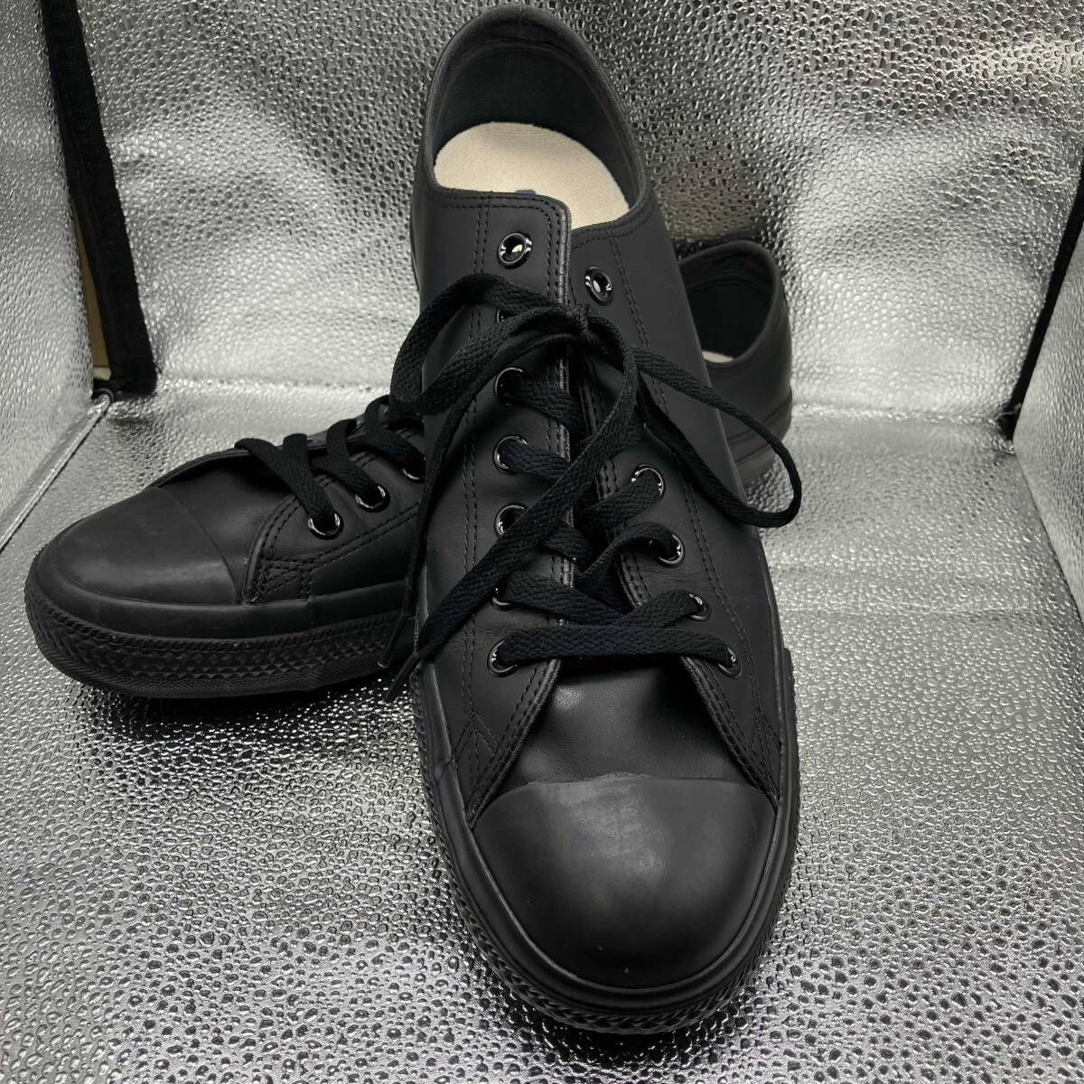 CONVERSE レザー オールスター OX ブラックモノクローム 30cm US11.5 
