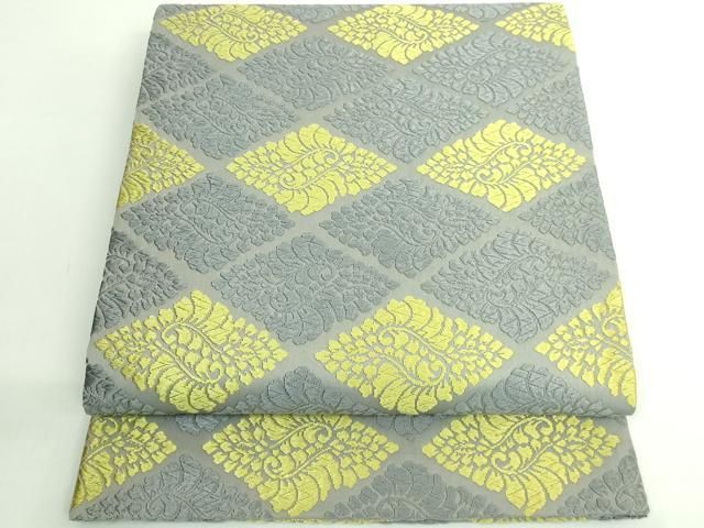 平和屋着物○極上 西陣 河合美術織物謹製 六通柄袋帯 唐織 藤花房 菱