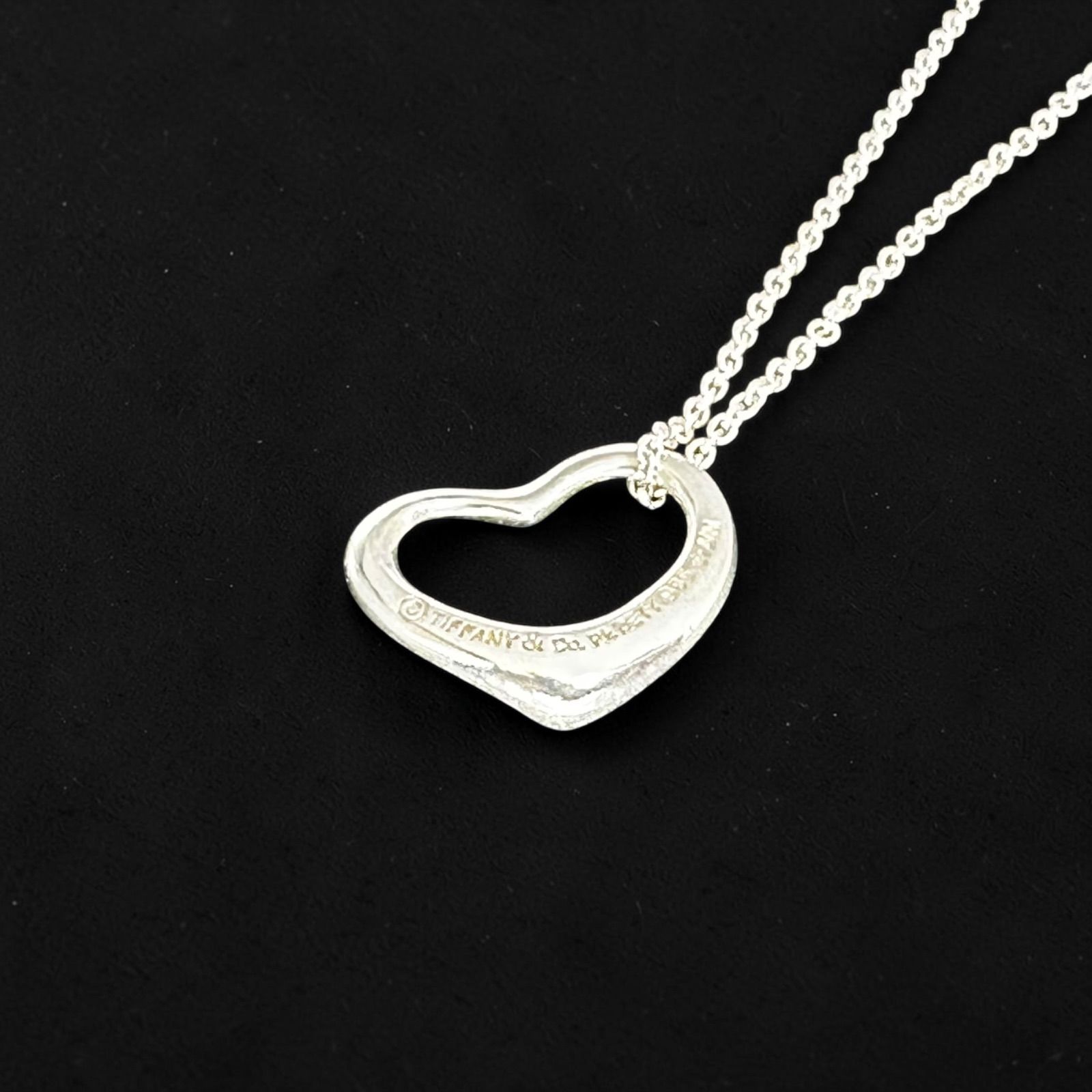 ティファニー オープンハート ネックレス シルバー 箱付 正規品 Elsa