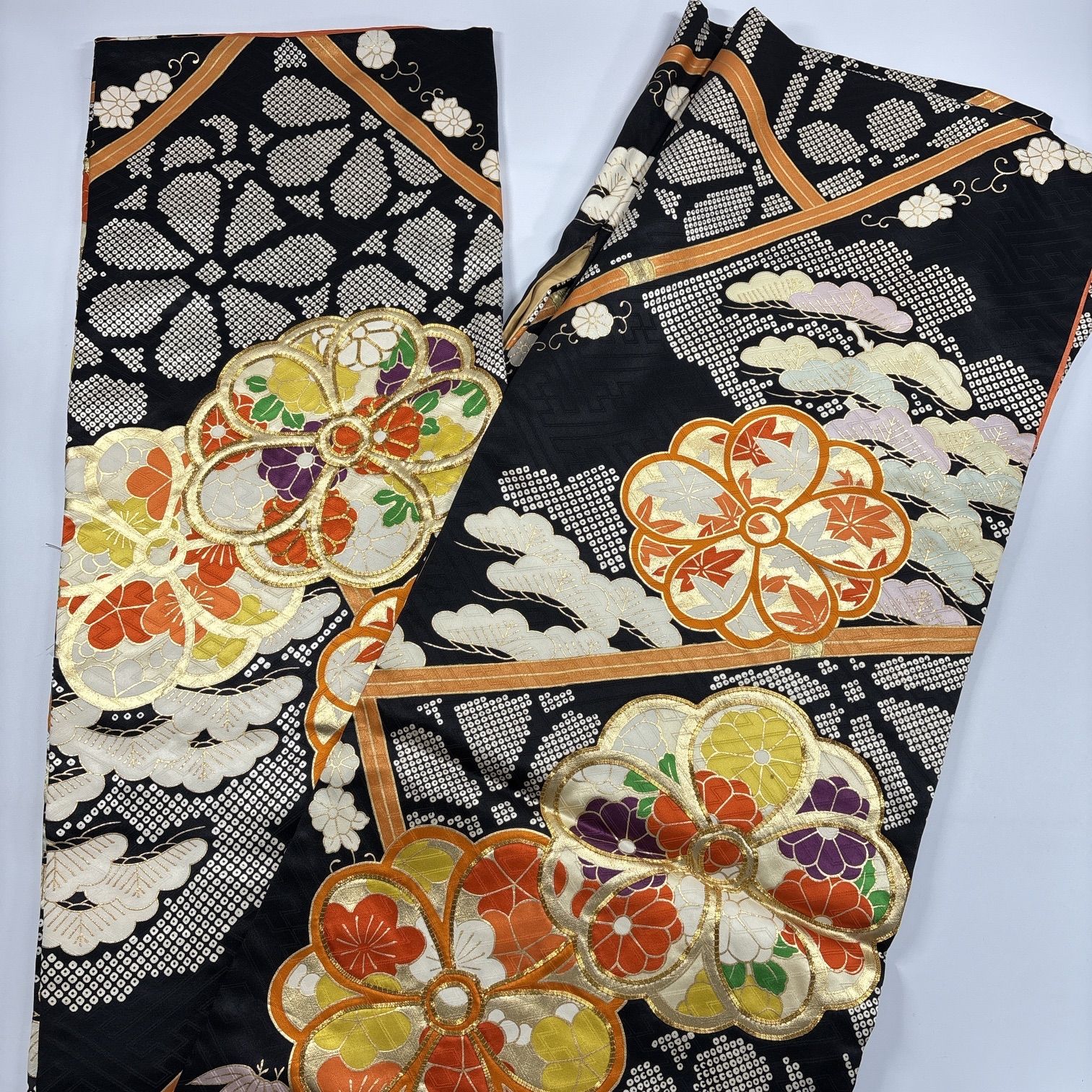 振袖 4枚 正絹 着物まとめ売り 同梱購入歓迎 リメイク用 着付け練習用