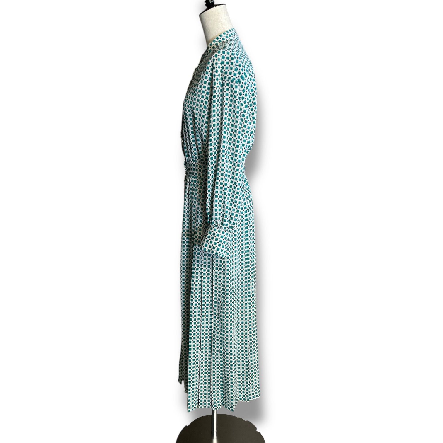 Ballsey ボールジィ カラーグリッドプリントプリーツワンピース ドレス