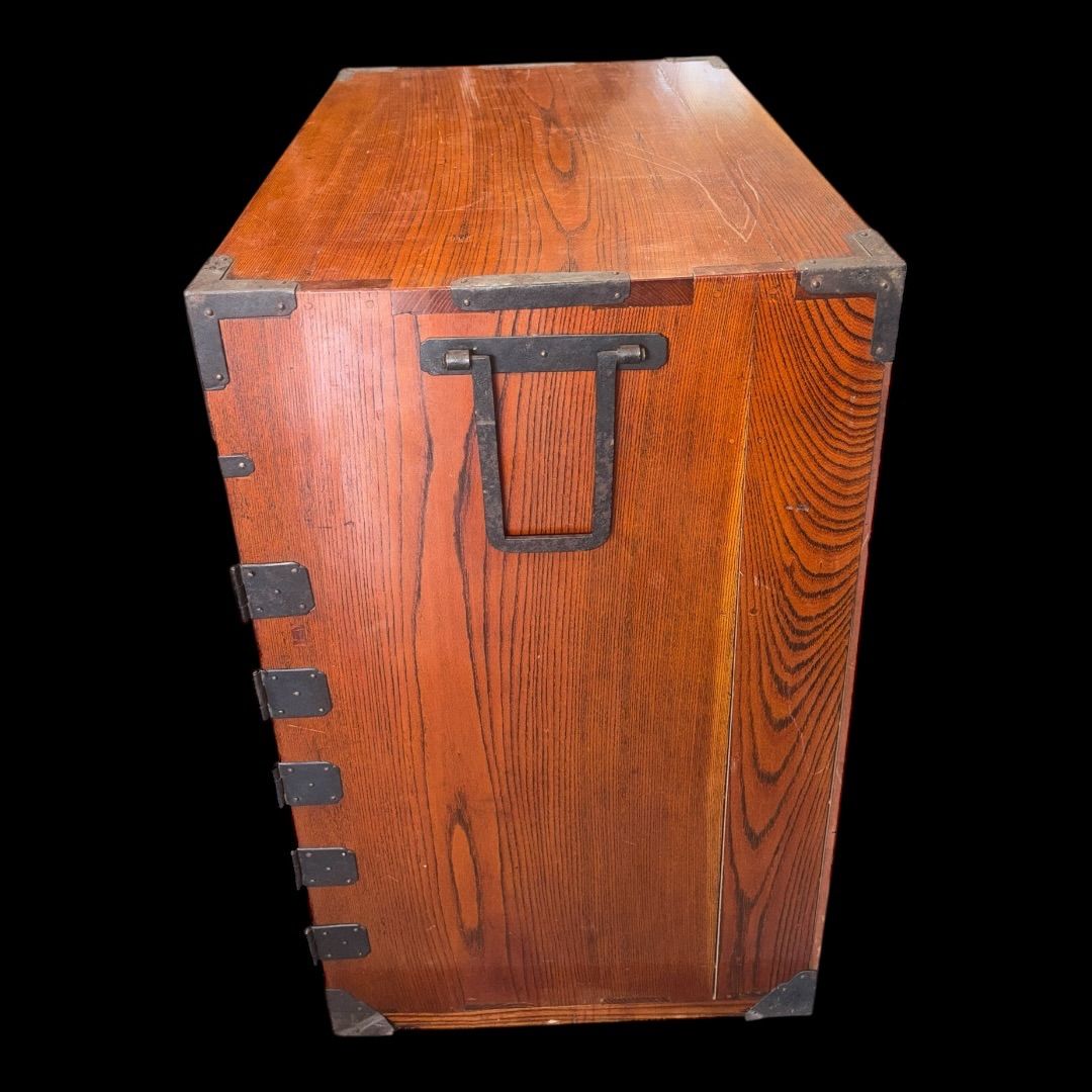 江戸時代後期 和ダンス 欅 飾り金具 時代家具 和物 骨董品 和製