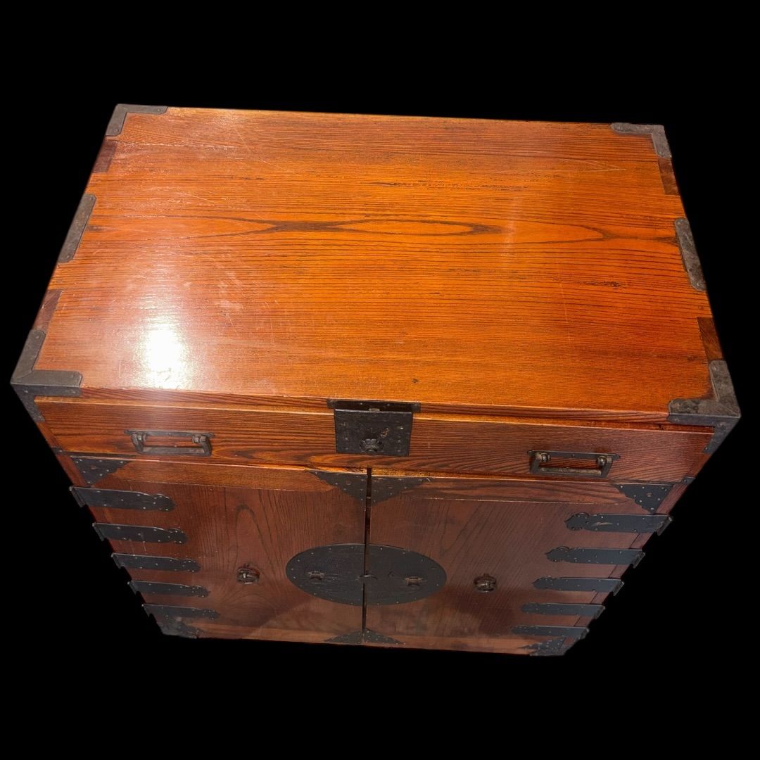 江戸時代後期 和ダンス 欅 飾り金具 時代家具 和物 骨董品 和製