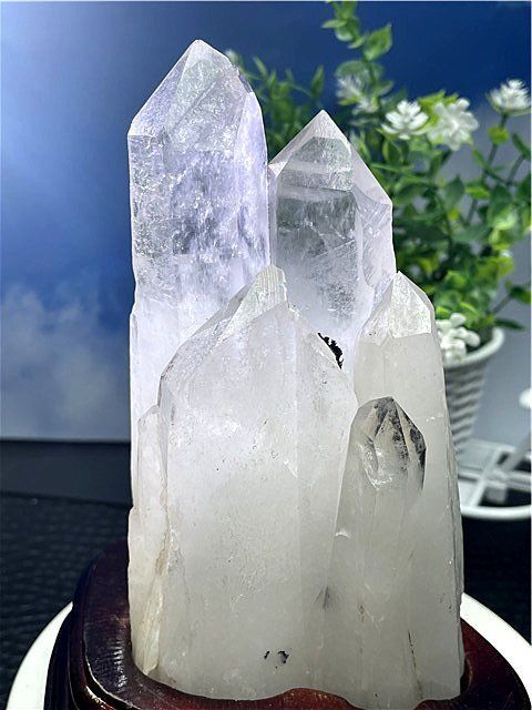 約:1105g 185mm ◇超強いパワーヒマラヤ産(藍針入り)天然水晶