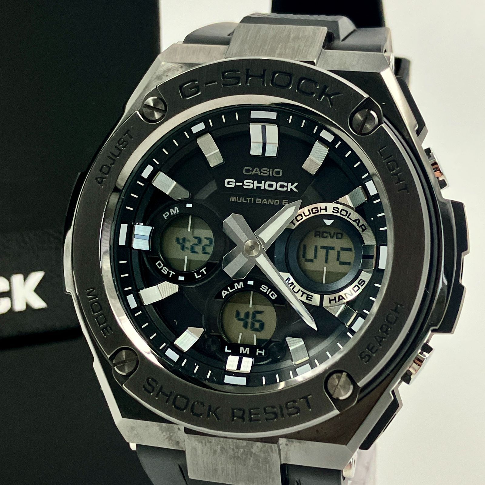 美品】 カシオ G-SHOCK GST-W110MS 電波ソーラー 腕時計 G-STEEL 