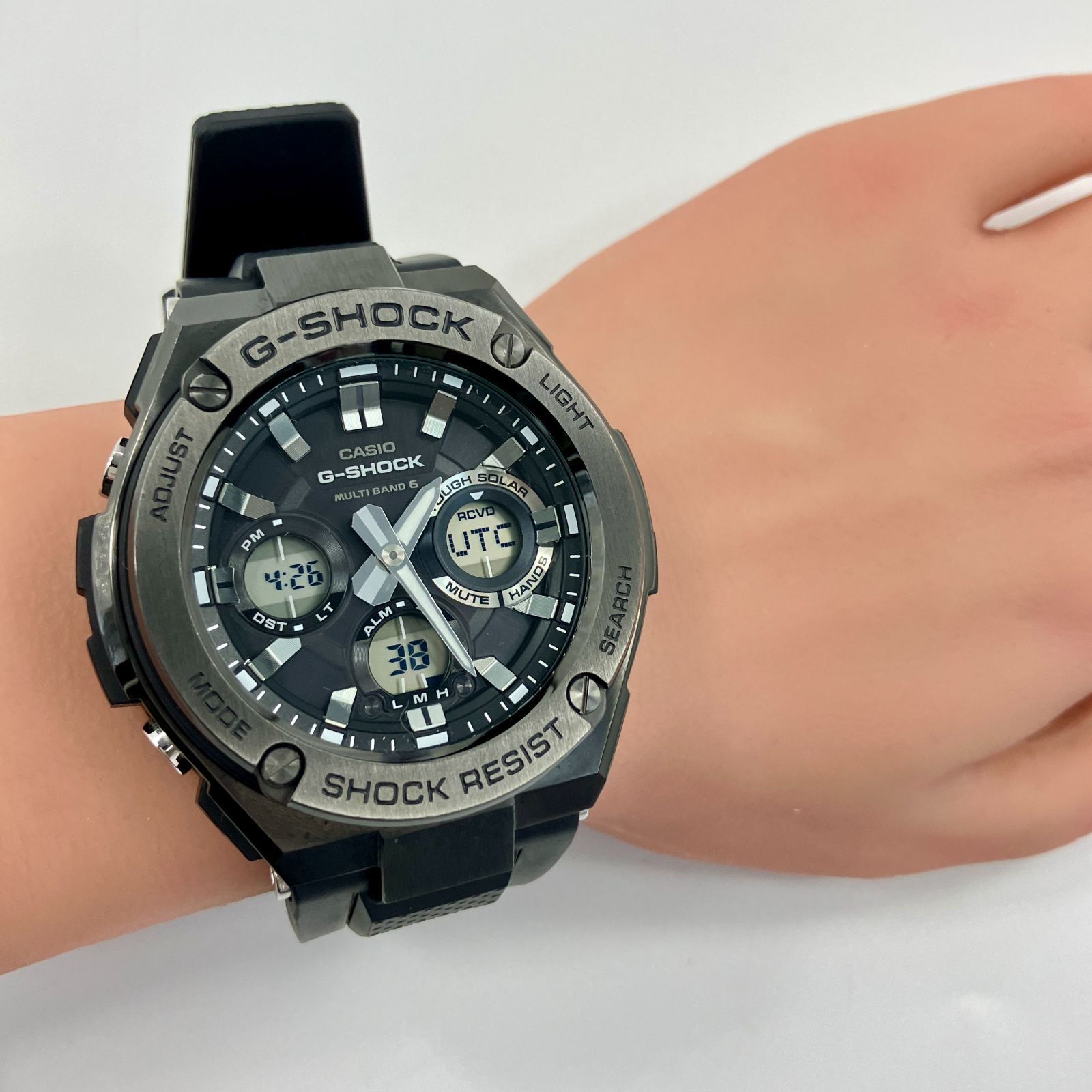 美品】 カシオ G-SHOCK GST-W110MS 電波ソーラー 腕時計 G-STEEL 
