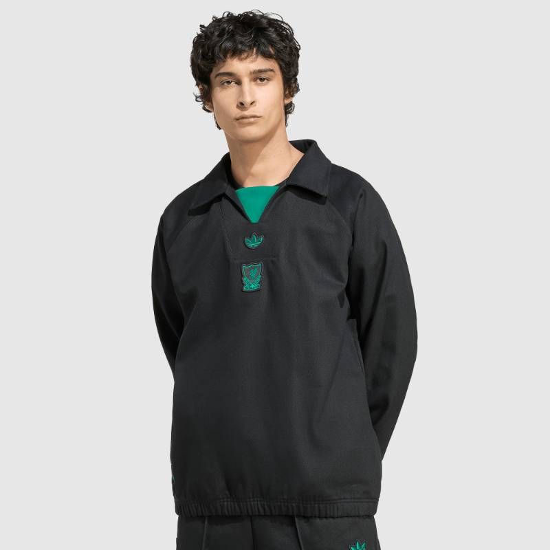 【送料無料・匿名配送】Sサイズ adidas Originals アディダス オリジナルス リヴァプール 25/26 Terrace Icon ドリル トップ 黒 ブラック 新品 正規品