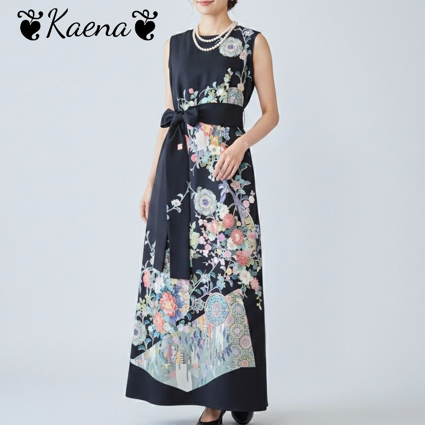 ❦Kaena❦ 着物リメイク 作家物 ワンピース ロング ドレス マキシ A