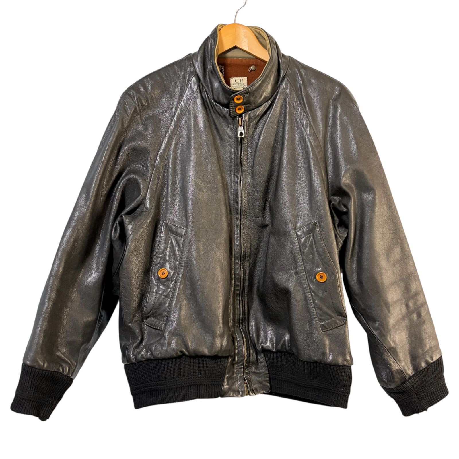 城東75-032] C.P. Company レザージャケット サイズ46 710783 C-OS