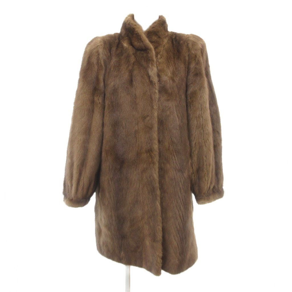 【大きいサイズ】サガミンク 金サガ ミンク 毛皮 コート ブラウン サイズ15 サガミンク SAGA MINK VISELLE 金サガ ファーコート 毛皮 ミンク