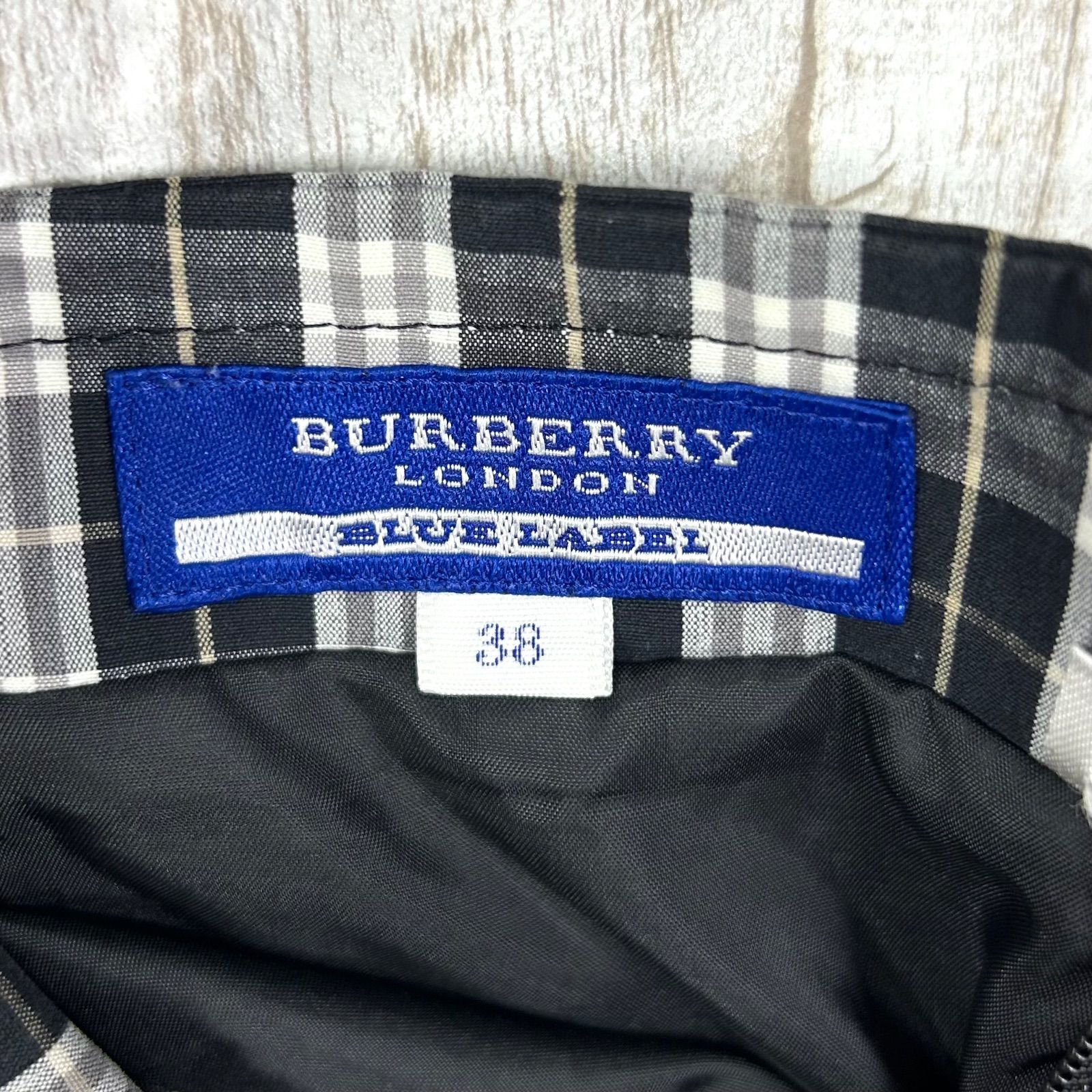 美品 BURBERRY BLUE LABEL バーバリーブルーレーベル チェック 総柄 