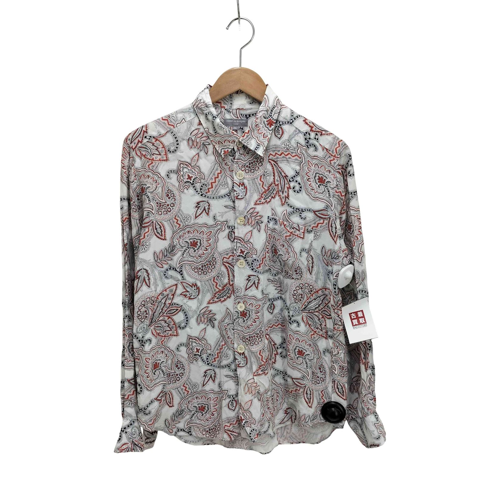 COMME des GARCONS HOMME長袖レーヨンシャツ 黒ギャルソン